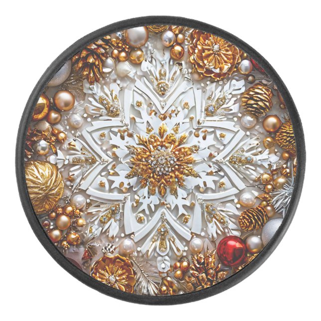3D-Schneeflockenschmuck Eishockey Puck (Vorderseite)