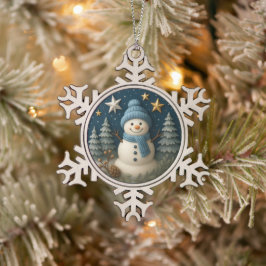 3D-Schneemann-Weihnachtsgeschenk-Ornament Schneeflocken Zinn-Ornament