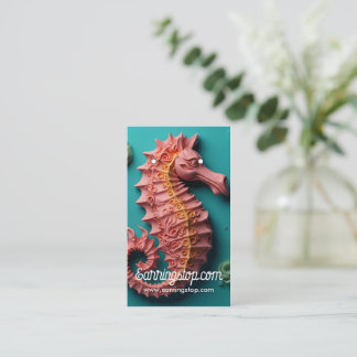 3D Sea Horse Sea Life Muster Ohrkarten Visitenkarte