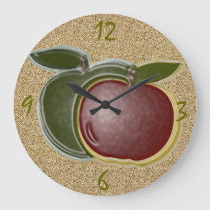3D Shiny Äpfel (texturiert) Wall Clock Große Wanduhr