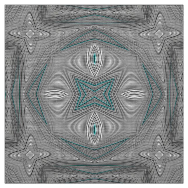 3D! Silver Gray White Türkise ~ Stoff (Muster)