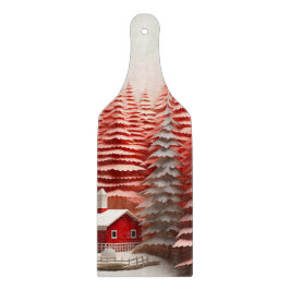 3D Skandinavische Winterlandschaft Schneidebrett