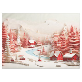 3D Skandinavische Winterlandschaft Tischdecke