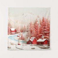 3D Skandinavische Winterlandschaft