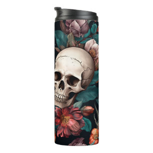 3D-Skulpturen und Blume Thermosbecher
