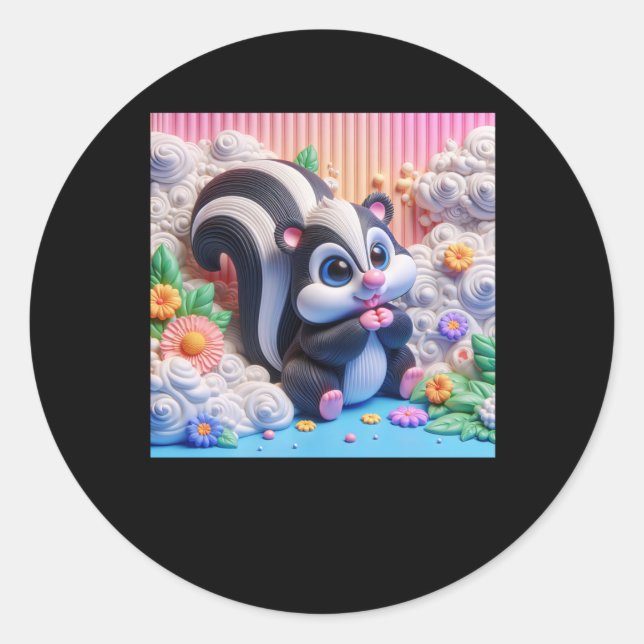 3d Skunk Sticker (Vorderseite)