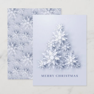 3D Snowflakes Weihnachtsbaum Grußkarte Postkarte