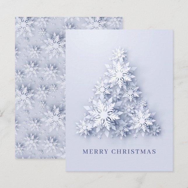 3D Snowflakes Weihnachtsbaum Grußkarte Postkarte (Vorne/Hinten)