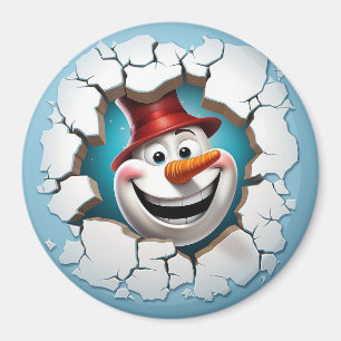 3D Snowman - Spielerisch karrot-genäht Magnet