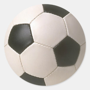 3D Soccerball Schwarz-weißer Fußball Runder Aufkleber