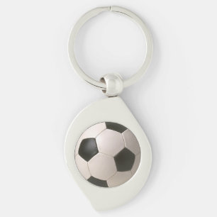 3D Soccerball Schwarz-weißer Fußball Schlüsselanhänger