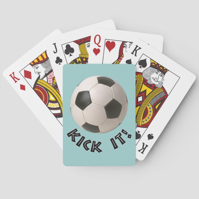 3D Soccerball Sport-Tritt es Spielkarten (Rückseite)
