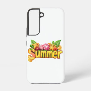 3d Sommertext - Farbiger Sommertext mit Früchten Samsung Galaxy Hülle