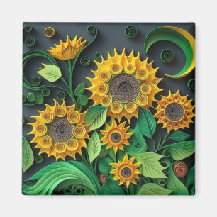 3D-Sonnenblumen Magnet