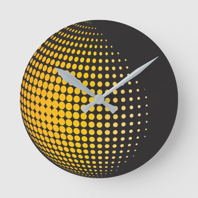 3D Spheres with Dots Runde Wanduhr (Vorderseite)