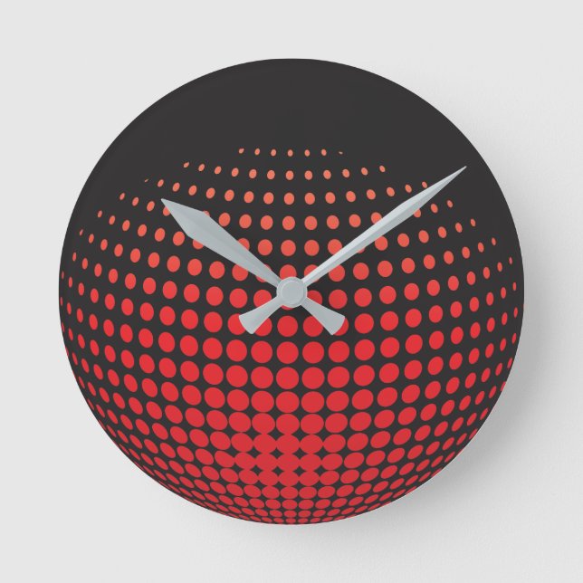 3D Spheres with Dots Runde Wanduhr (Vorderseite)