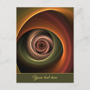 3D Spiral Abstrakt Warme Farben Moderner Fraktal T Feiertagspostkarte