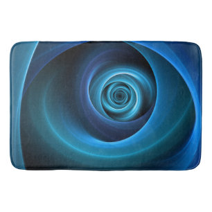 3D Spiralblau Farben Modernes Abstraktes Fraktal K Badematte