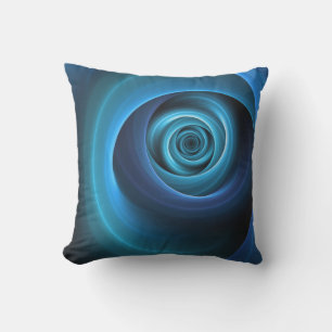 3D Spiralblau Farben Modernes Abstraktes Fraktal K Kissen