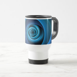3D Spiralblau Farben Modernes Abstraktes Fraktal K Reisebecher