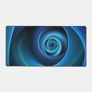 3D Spiralblau Farben Modernes Abstraktes Fraktal K Schreibtischunterlage