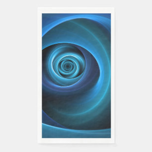 3D Spiralblau Farben Modernes Abstraktes Fraktal K Serviette