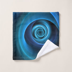3D Spiralblau Farben Modernes Abstraktes Fraktal K Waschlappen