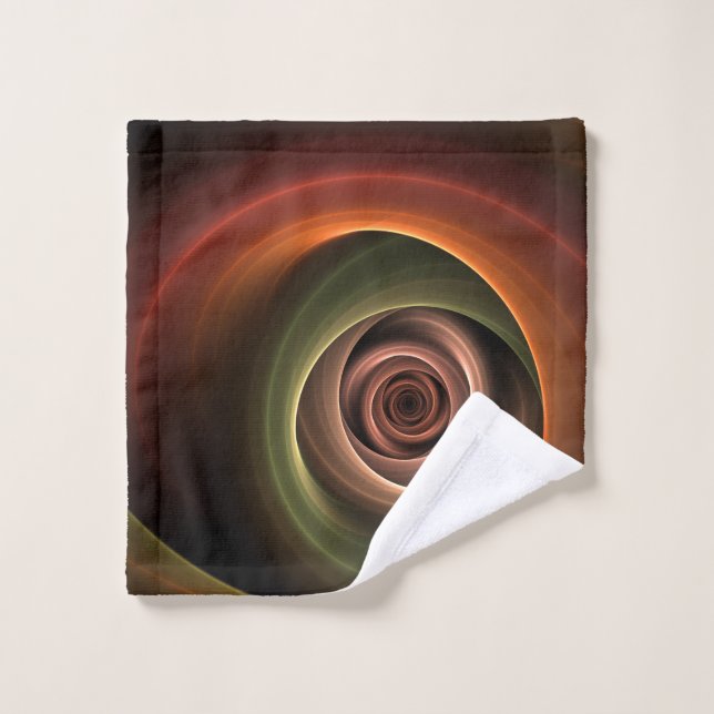 3D Spirale Abstraite couleurs chaudes Art fractal  (Gant de toilette)