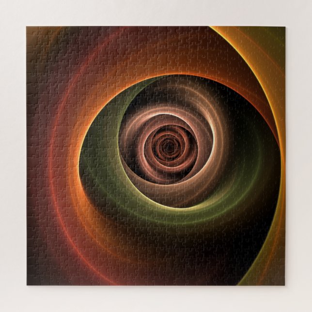 3D Spirale Abstrakt Warme Farben Modernes Fraktal  (Vertikal)