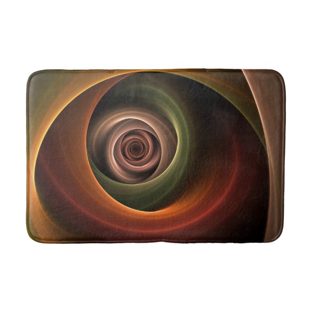 3D Spirale Abstrakt Warme Farben Modernes Fraktal  Badematte (Vorderseite)