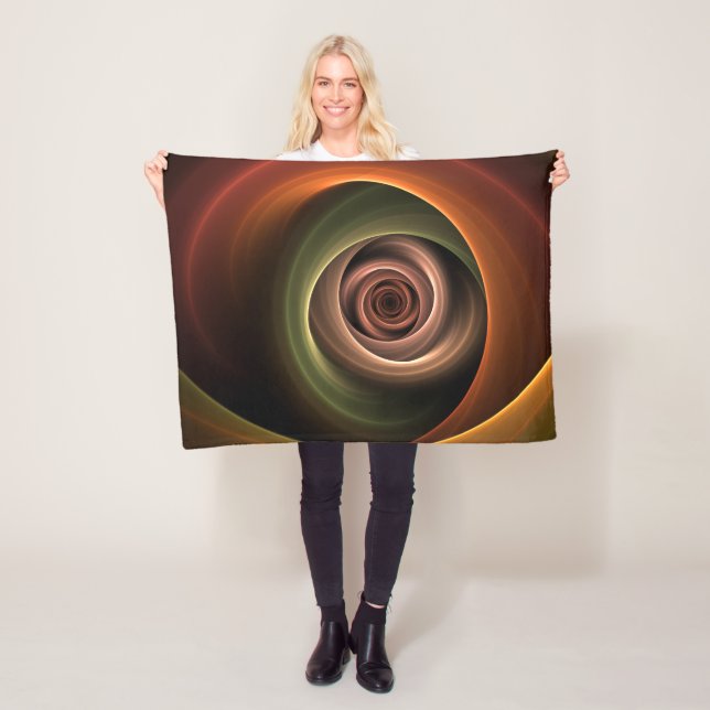 3D Spirale Abstrakt Warme Farben Modernes Fraktal  Fleecedecke (Beispiel)