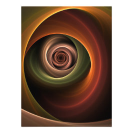 3D Spirale Abstrakt Warme Farben Modernes Fraktal Fotodruck