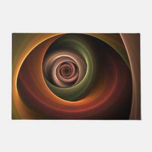 3D Spirale Abstrakt Warme Farben Modernes Fraktal Fußmatte