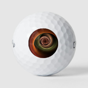 3D Spirale Abstrakt Warme Farben Modernes Fraktal  Golfball