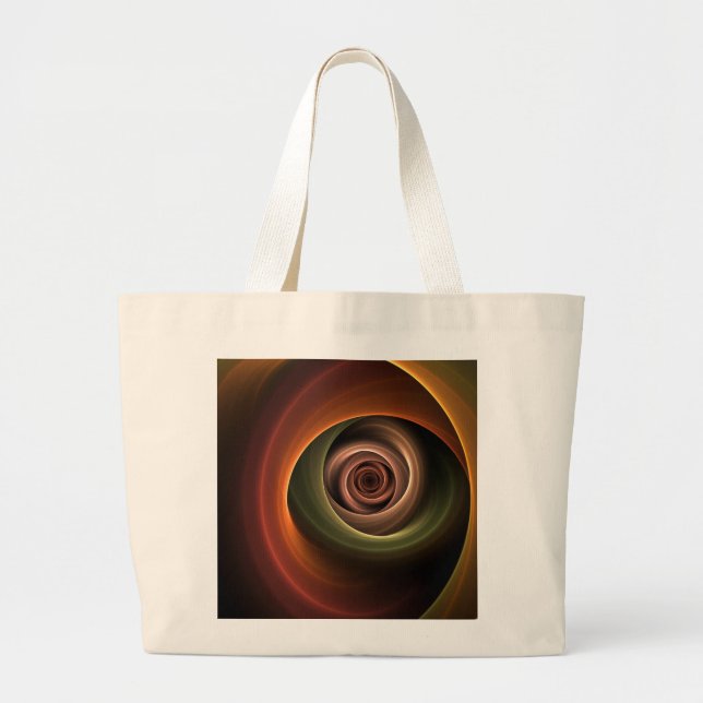 3D Spirale Abstrakt Warme Farben Modernes Fraktal  Jumbo Stoffbeutel (Vorne)