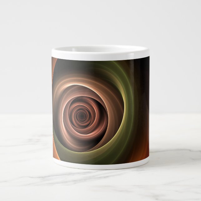 3D Spirale Abstrakt Warme Farben Modernes Fraktal  Jumbo-Tasse (Vorderseite)