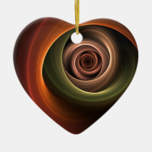 3D Spirale Abstrakt Warme Farben Modernes Fraktal  Keramik Ornament