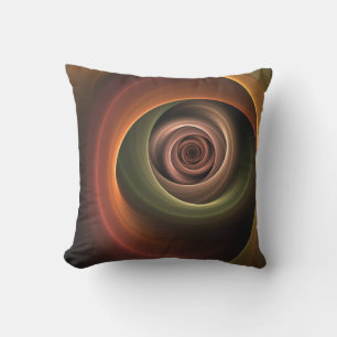 3D Spirale Abstrakt Warme Farben Modernes Fraktal  Kissen