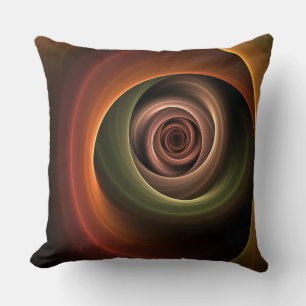 3D Spirale Abstrakt Warme Farben Modernes Fraktal  Kissen