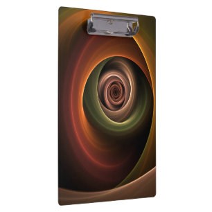 3D Spirale Abstrakt Warme Farben Modernes Fraktal Klemmbrett