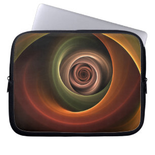 3D Spirale Abstrakt Warme Farben Modernes Fraktal Laptopschutzhülle