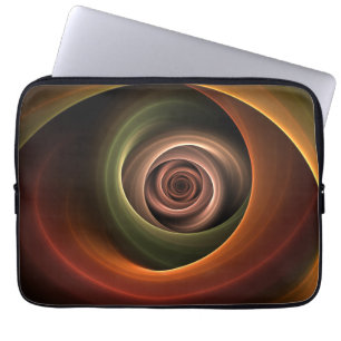 3D Spirale Abstrakt Warme Farben Modernes Fraktal Laptopschutzhülle
