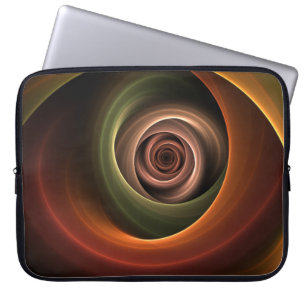 3D Spirale Abstrakt Warme Farben Modernes Fraktal  Laptopschutzhülle