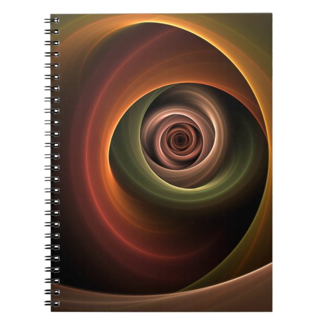 3D Spirale Abstrakt Warme Farben Modernes Fraktal  Notizblock (Vorderseite)