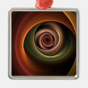 3D Spirale Abstrakt Warme Farben Modernes Fraktal Ornament Aus Metall