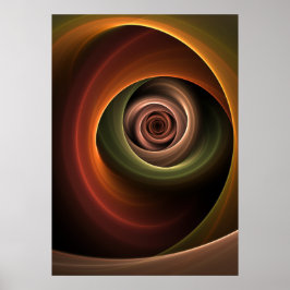 3D Spirale Abstrakt Warme Farben Modernes Fraktal Poster