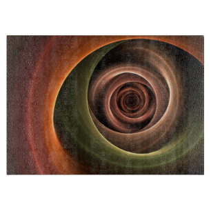 3D Spirale Abstrakt Warme Farben Modernes Fraktal  Schneidebrett