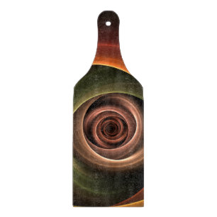 3D Spirale Abstrakt Warme Farben Modernes Fraktal  Schneidebrett