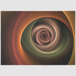 3D Spirale Abstrakt Warme Farben Modernes Fraktal Seidenpapier
