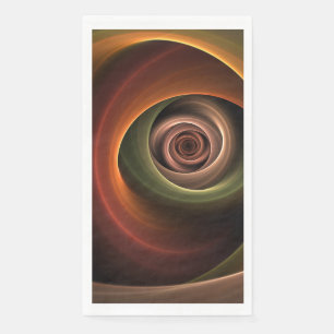 3D Spirale Abstrakt Warme Farben Modernes Fraktal  Serviette